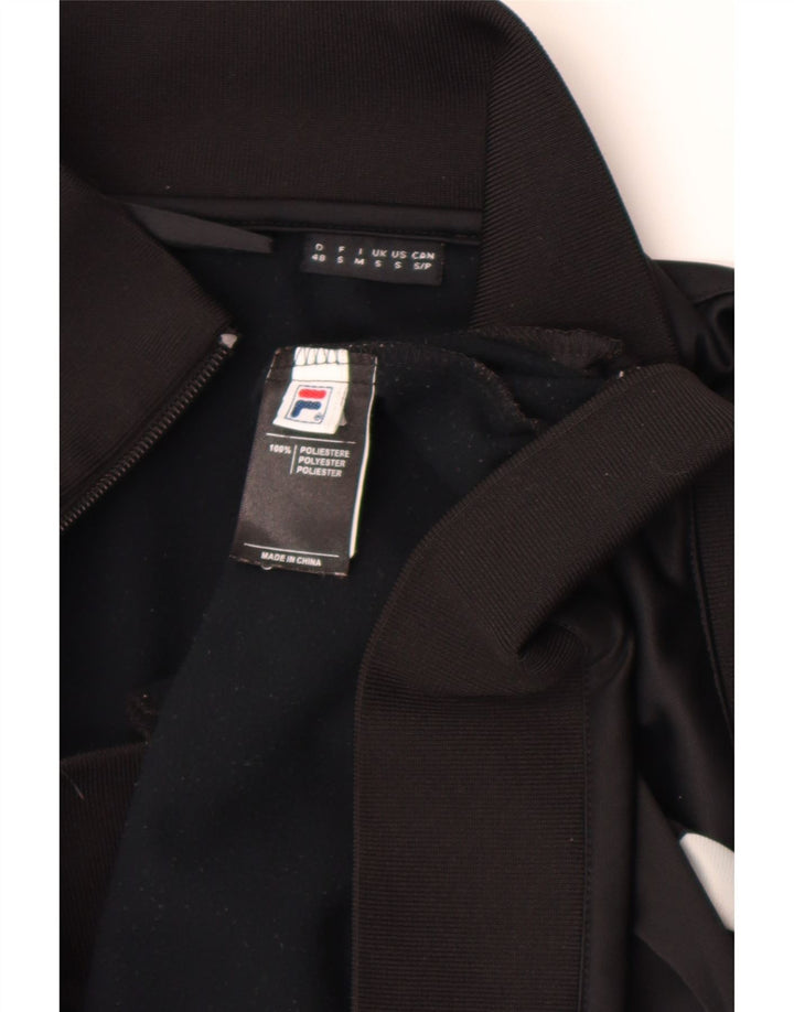 Fila Herren-Trainingsanzug-Oberteil, Jacke, klein, schwarzes Farbblock-Polyester