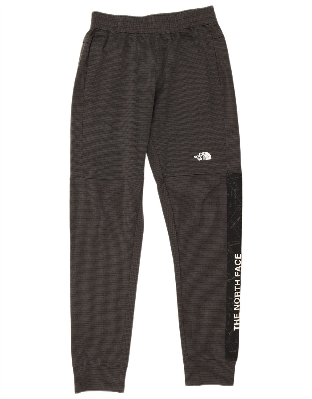 The North Face Herren-Trainingshose mit grafischem Muster, Größe S, grau kariert