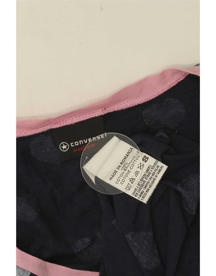 Converse Damen-T-Shirt mit abstraktem Muster, Gr. 12, mittleres marineblaues Herz