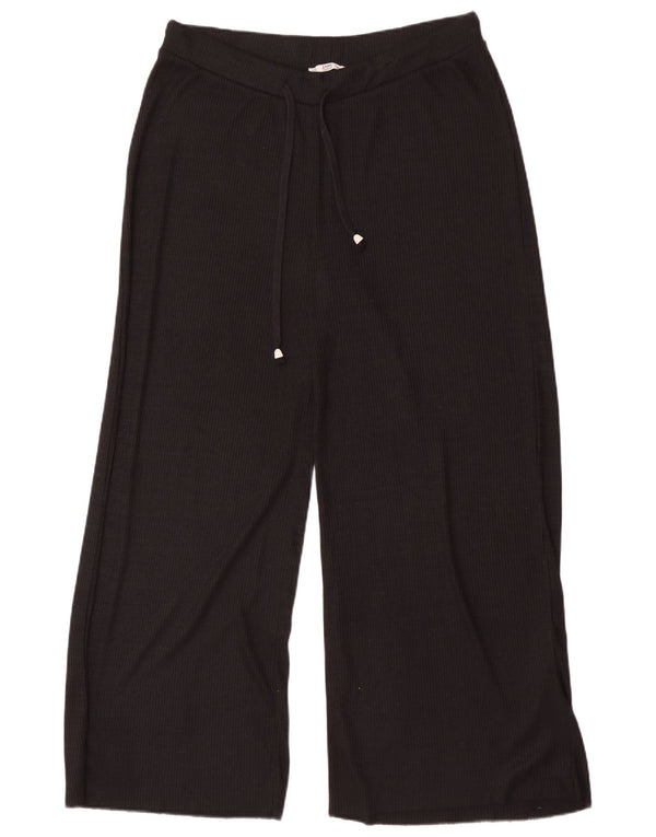 Zara Damen-Trainingshose mit weitem Bein, UK 18, XL, Schwarz