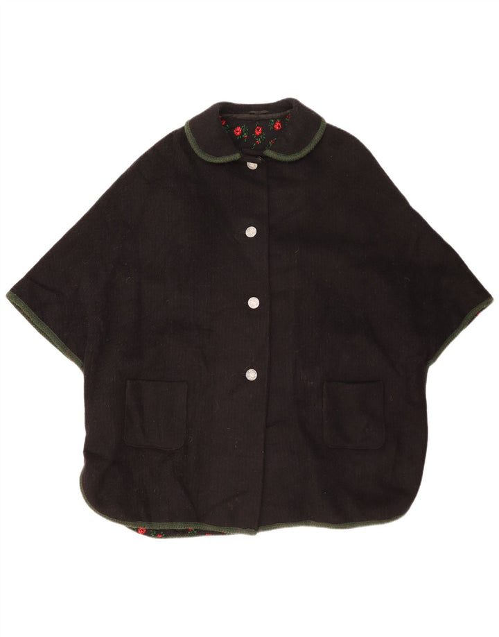 Vintage Damen Cape Mantel Einheitsgröße Schwarz