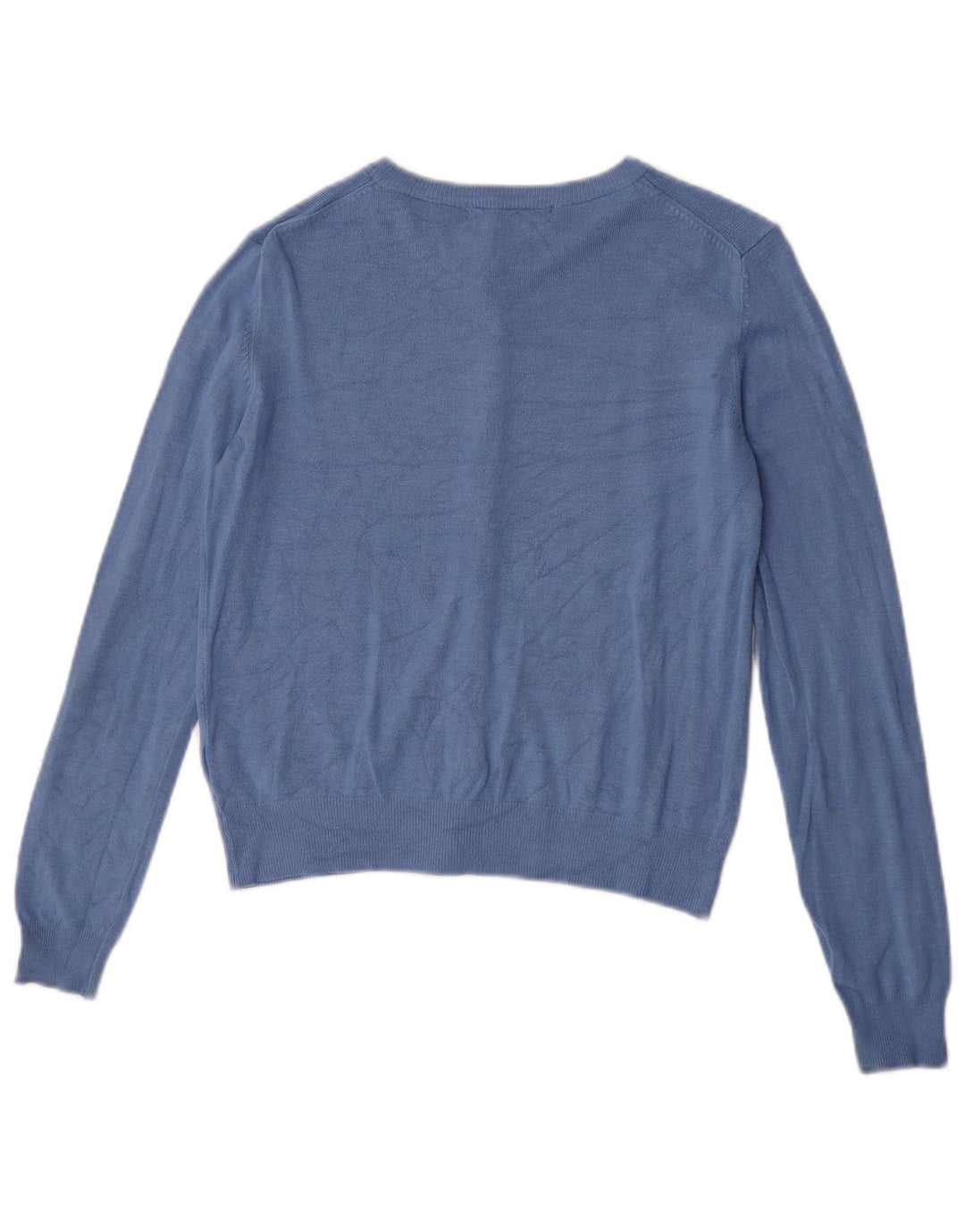 Marks & Spencer Damen Crop Cardigan Pullover UK 10 Small Blaue Viskose