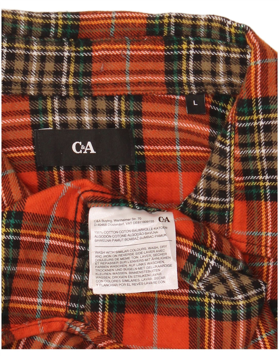 C&A Herren-Flanellhemd, groß, rot kariert, Baumwolle