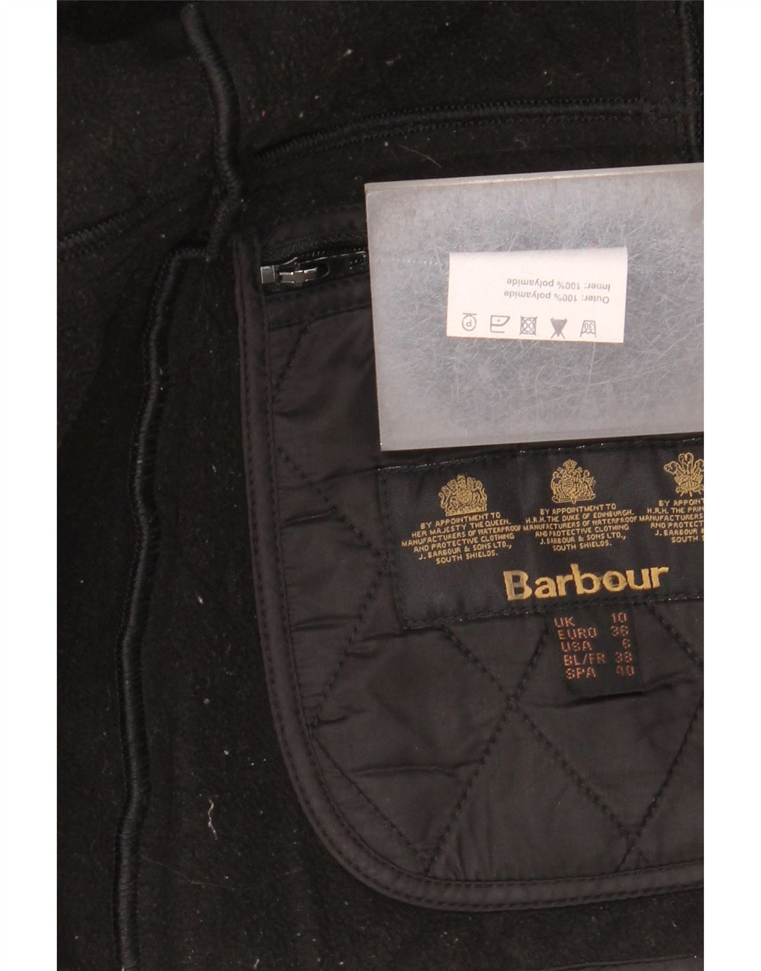 Barbour Damen Steppjacke UK 10 Small Schwarz Polyamid