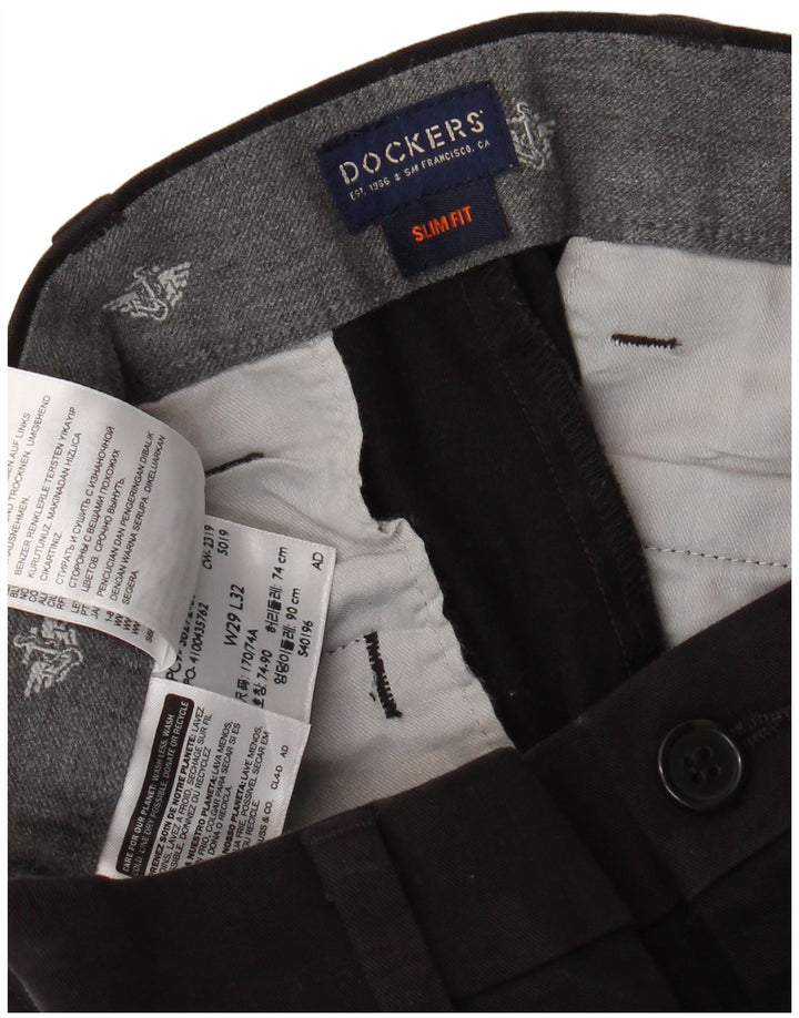 DOCKERS Herren-Chinohose mit schmaler Passform, W29, L29, schwarze Baumwolle