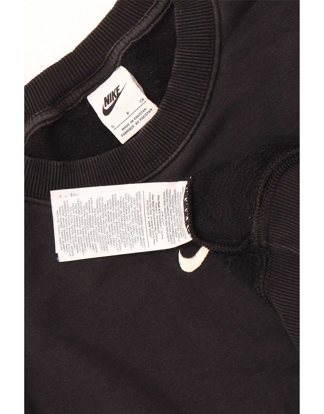 Nike Herren-Sweatshirt mit lockerer Passform, Größe S, schwarze Baumwolle
