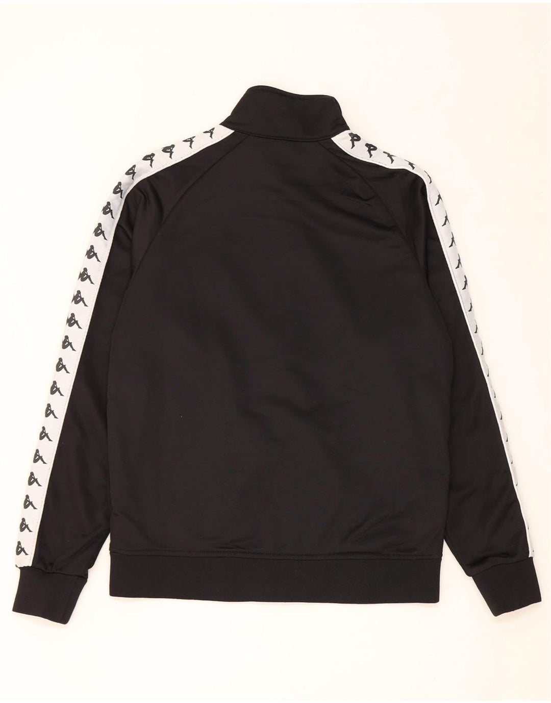 Kappa Herren-Trainingsanzugoberteil mit Grafik, Mittelschwarzes Farbblock-Polyester