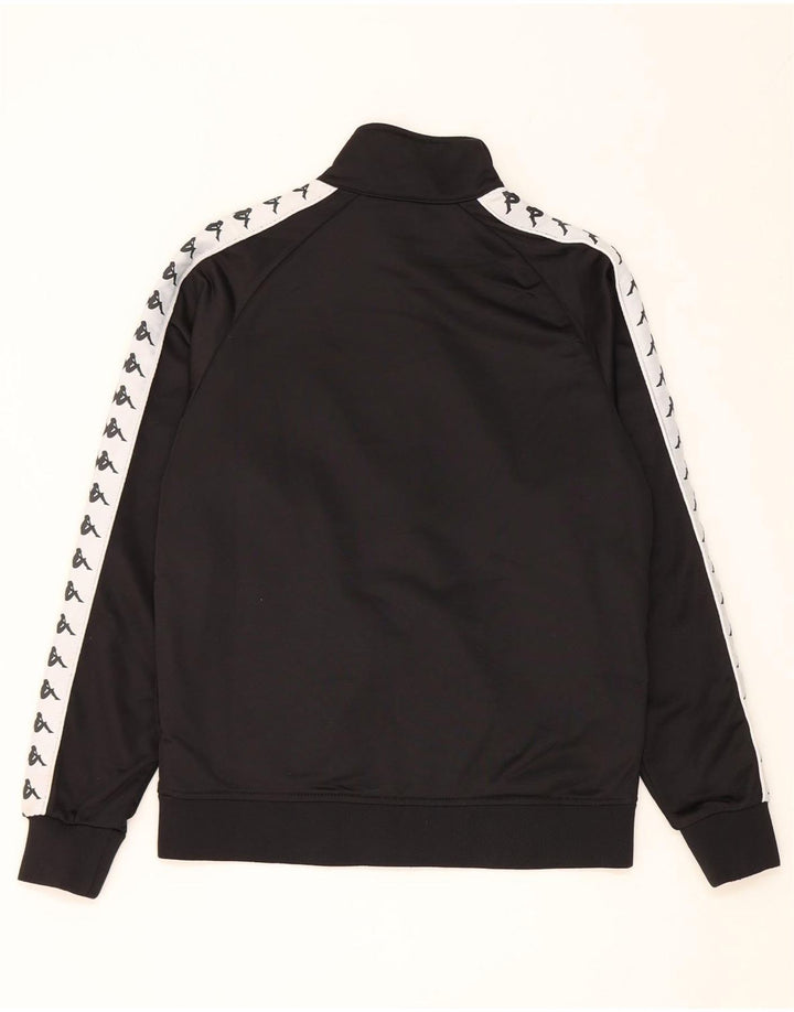 Kappa Herren-Trainingsanzugoberteil mit Grafik, Mittelschwarzes Farbblock-Polyester