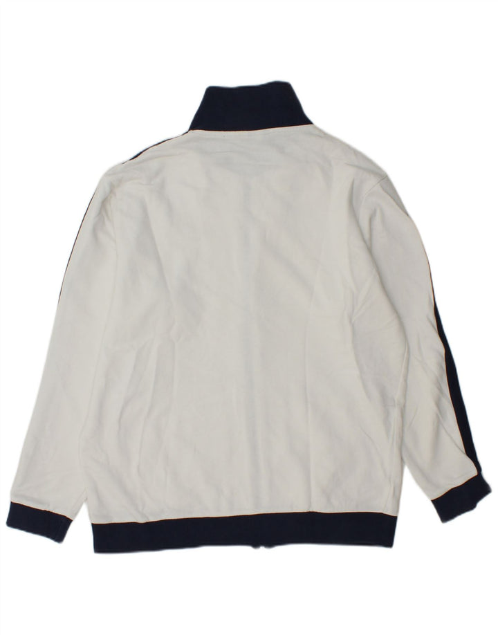 Asics Herren-Trainingsanzug-Top-Jacke, groß, weiße Farbblock-Baumwolle