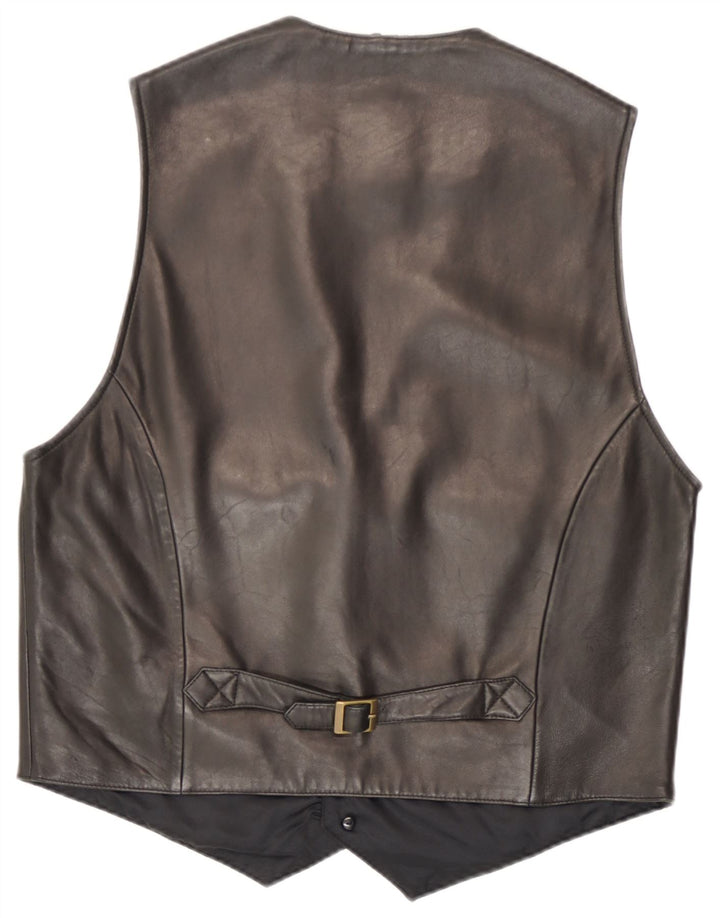 Trapper Herren Lederweste IT 48 Mittelschwarzes Leder