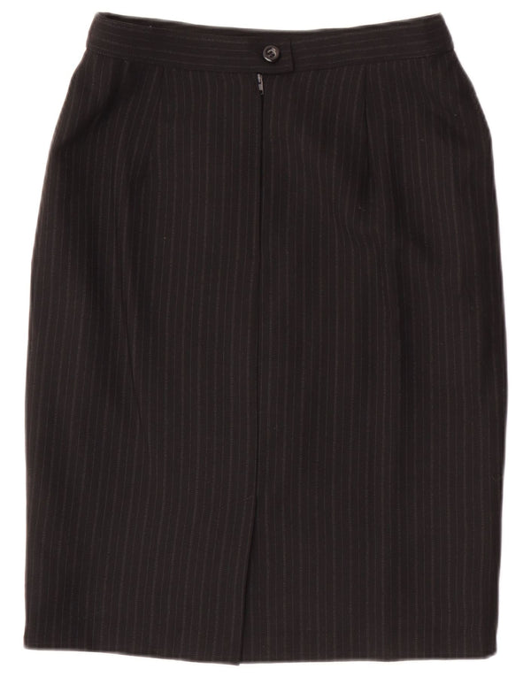 Max & Co. Damen Bleistiftrock mit hoher Taille, UK 16, Größe L W28, Schwarzer Nadelstreifen