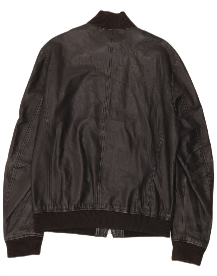 Zen Herren Lederjacke IT 54 XL Schwarzes Leder