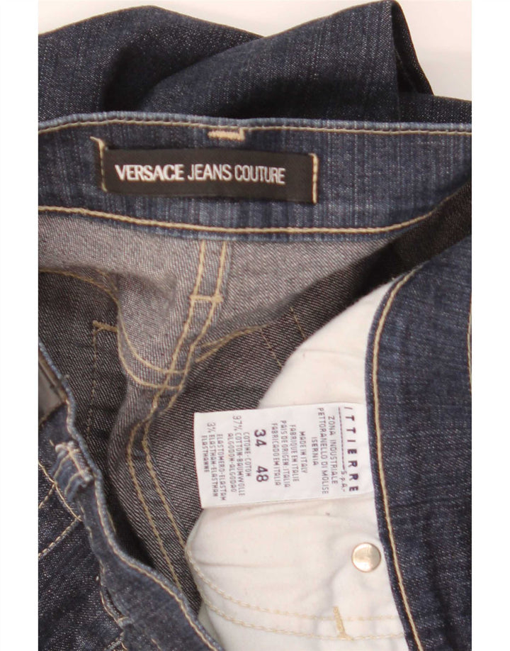 Versace Herren Ittierre Straight Jeans W34 L30 Marineblau Baumwolle