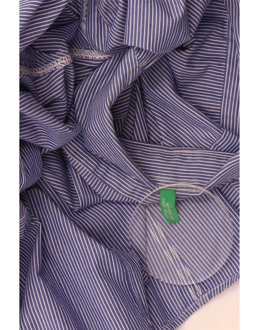 Benetton Herrenhemd Mittelblauer Nadelstreifen