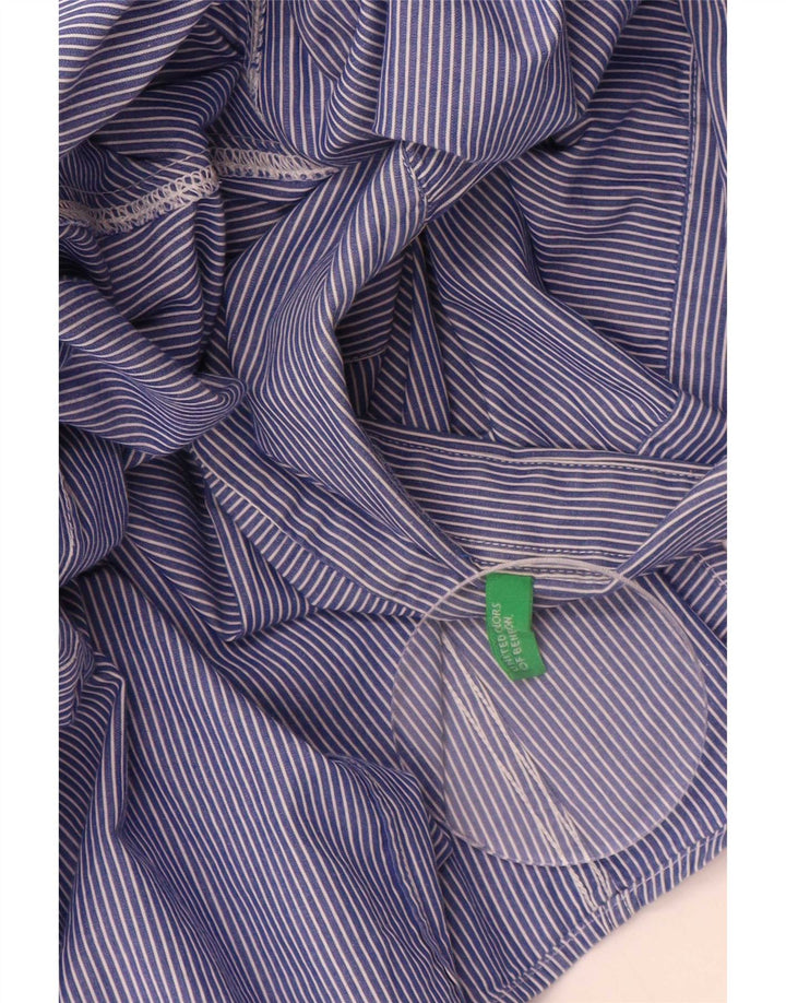Benetton Herrenhemd Mittelblauer Nadelstreifen