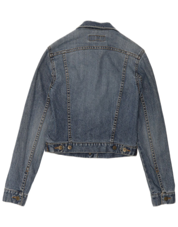 Fcuk Damen-Jeansjacke mit normaler Passform, UK 10, Größe S, Blau, Baumwolle