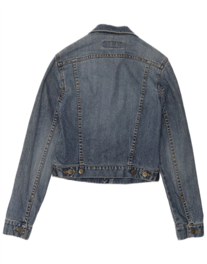 Fcuk Damen-Jeansjacke mit normaler Passform, UK 10, Größe S, Blau, Baumwolle