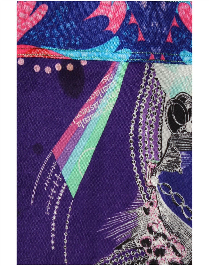 CUSTO BARCELONA Damen A-Linien-Kleid mit abstraktem Muster, UK 4 XS, Lila