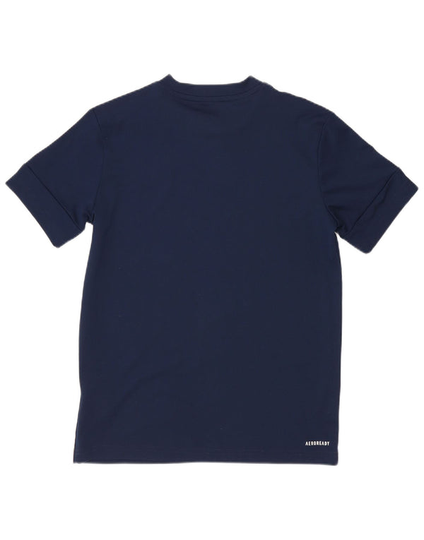 Adidas Jungen Aeroready Graphic T-Shirt Top 11-12 Jahre Marineblau Polyester