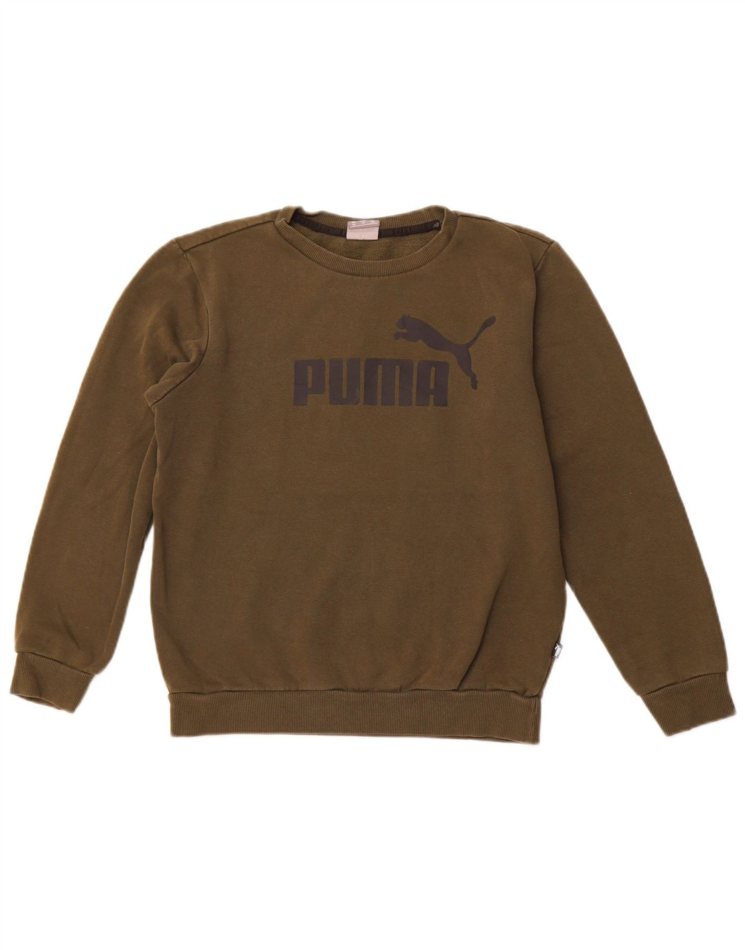PUMA Herren Grafik Sweatshirt Pullover XS Khaki Baumwolle