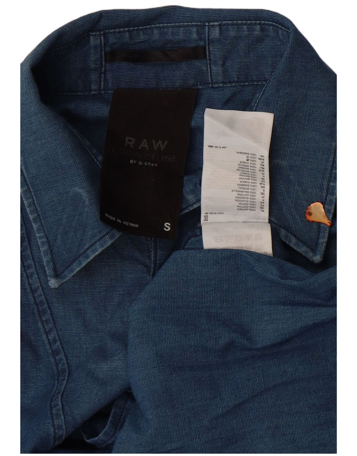 G-Star Herren-Hemd, klein, aus blauer Baumwolle