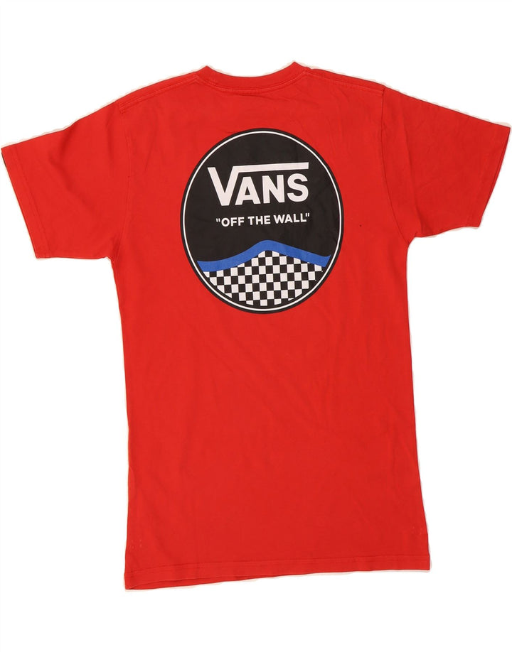 VANS Mens Classic Fit Graphic T-Shirt Top Small Red Cotton Vintage Vans and Second-Hand Vans from Messina Hembry 