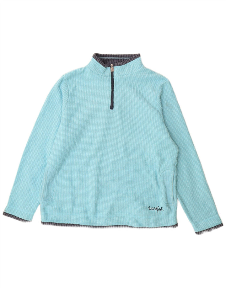 Weird Fish Damen-Oversize-Fleecepullover mit Reißverschluss, UK 18, XL, Blau, Polyester