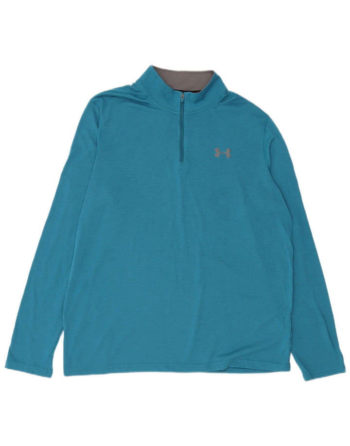Under Armour Herren Heat Gear Pullover-Trainingsanzug mit Reißverschluss, Größe L, Blau