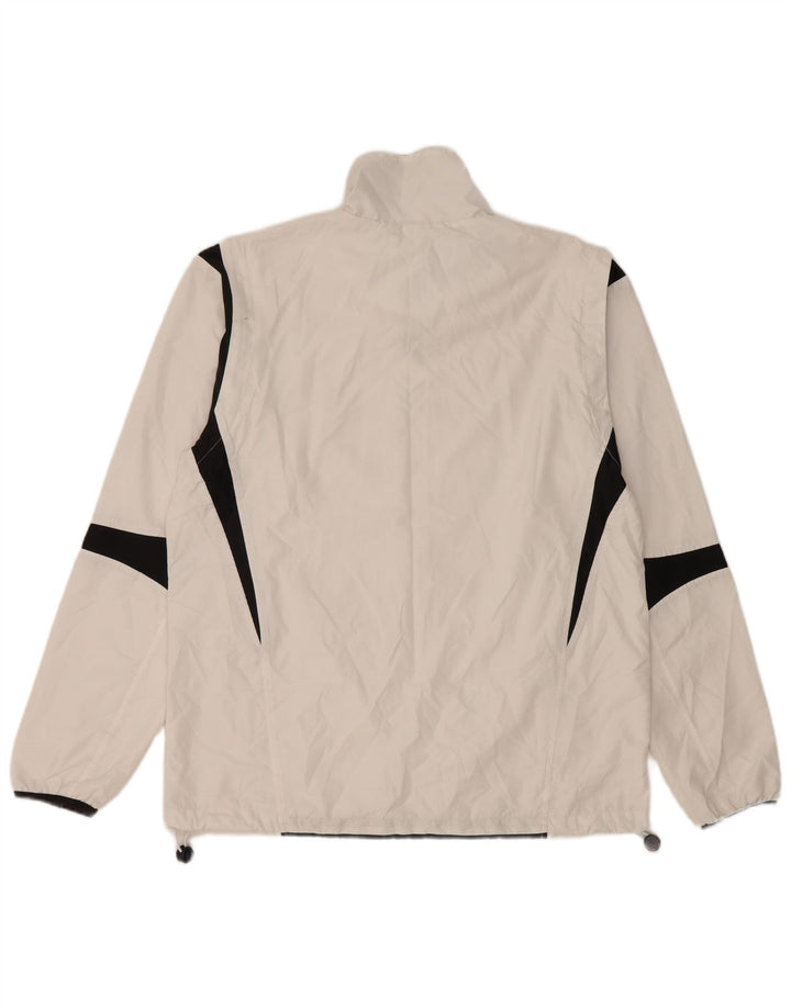 Asics Herren-Trainingsanzug-Top-Jacke, mittelweißes Farbblock-Polyester
