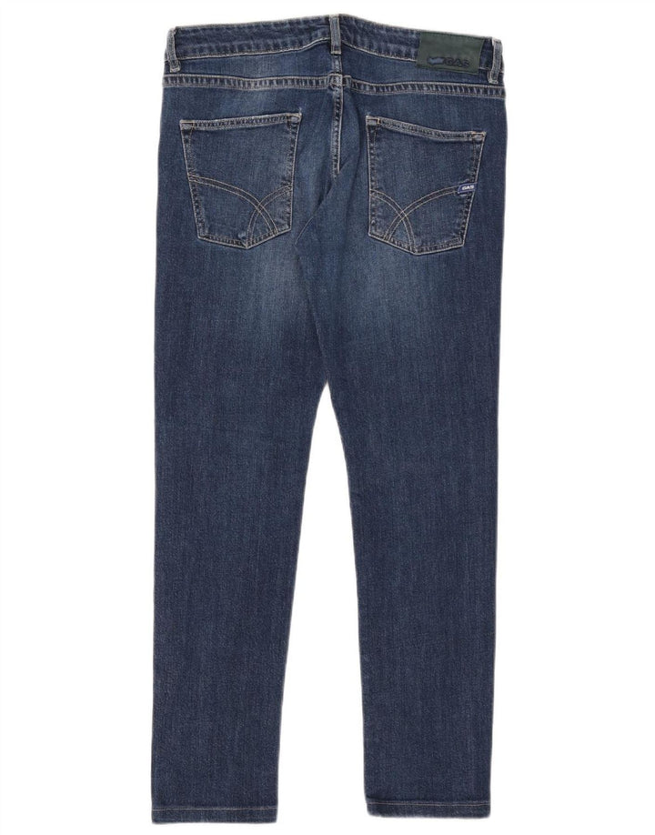 Gas Damen Slim Jeans W33 L28 Blaue Baumwolle