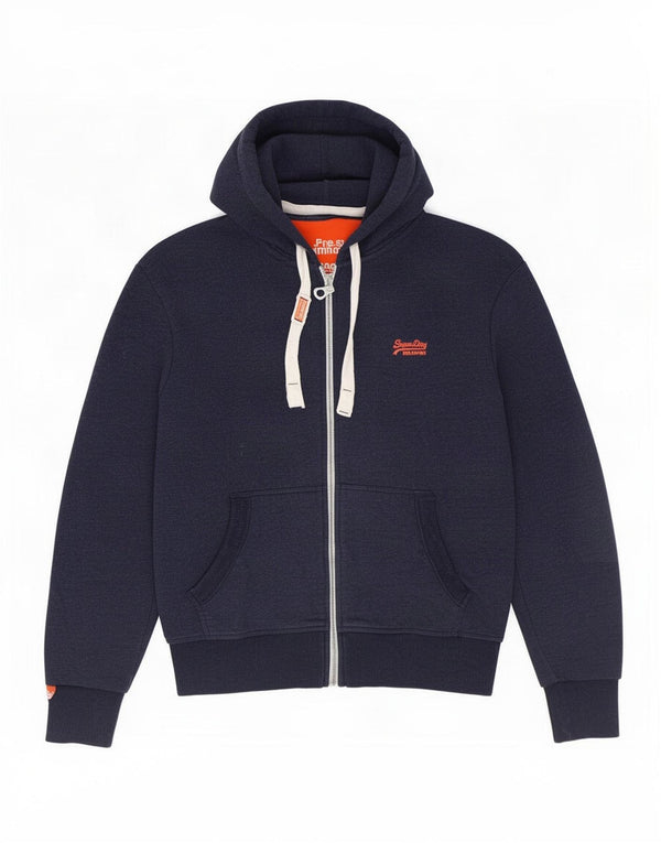 Superdry Herren-Kapuzenpullover mit Reißverschluss, 2XL, Marineblau, Baumwolle