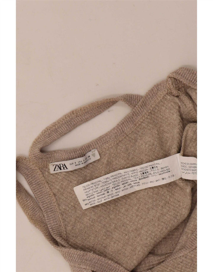 Ärmelloser Damen-Body von Zara, Größe S, Größe S, Grau, Baumwolle