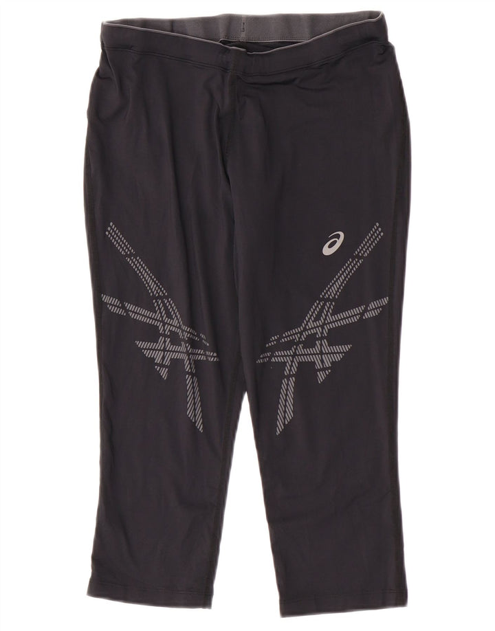 Asics Graphic Capri-Trainingshose für Damen, UK 12, mittelschwarz, Polyamid