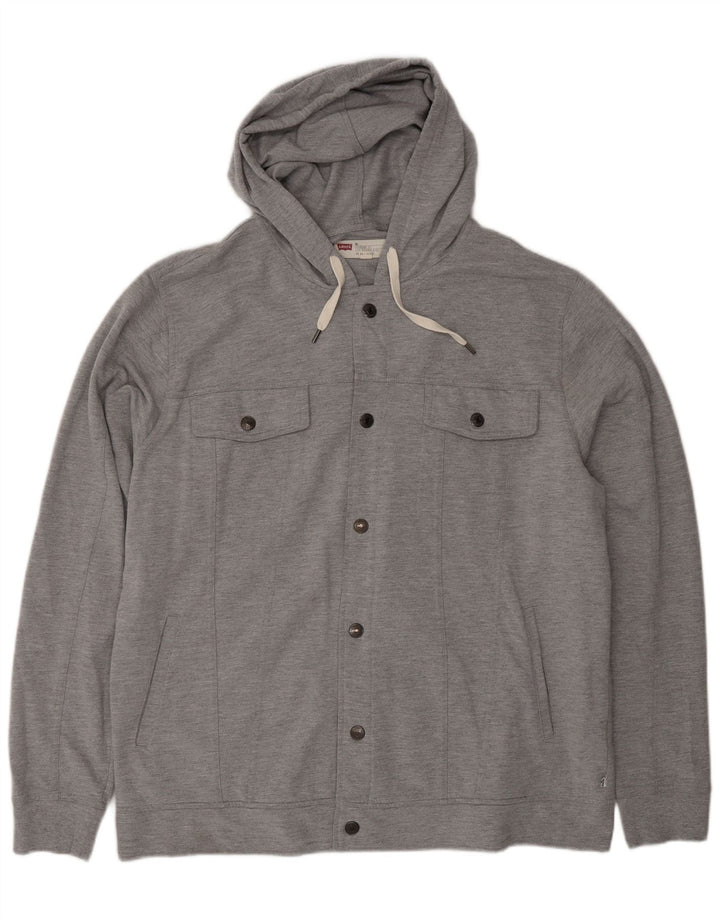 Levi's Herren-Trainingsjacke mit Kapuze, 2XL, graue Baumwolle