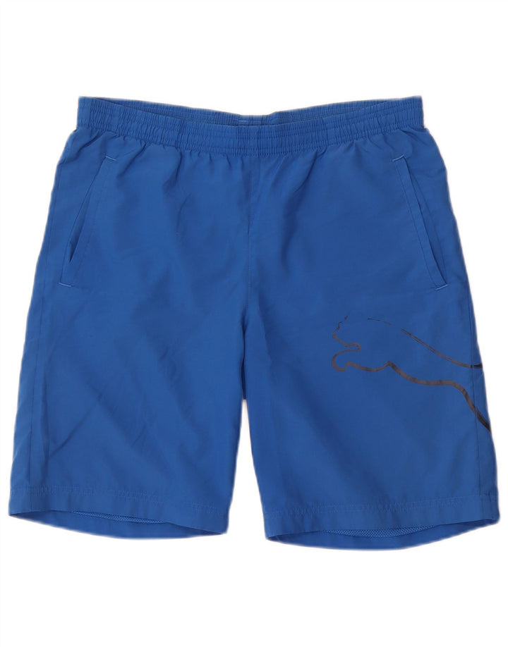 Puma Boys Graphic Sport Shorts 13–14 Jahre, blaues Polyester