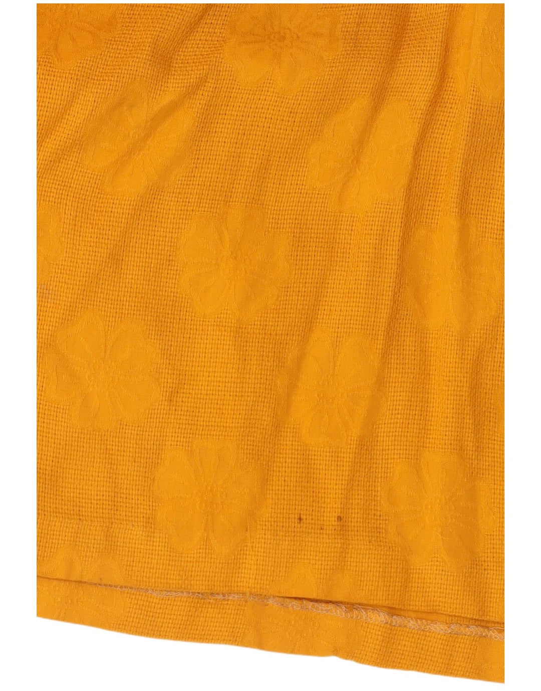 Vintage Damen Pullover Hemdbluse EU 40 Mittelgelb geblümt