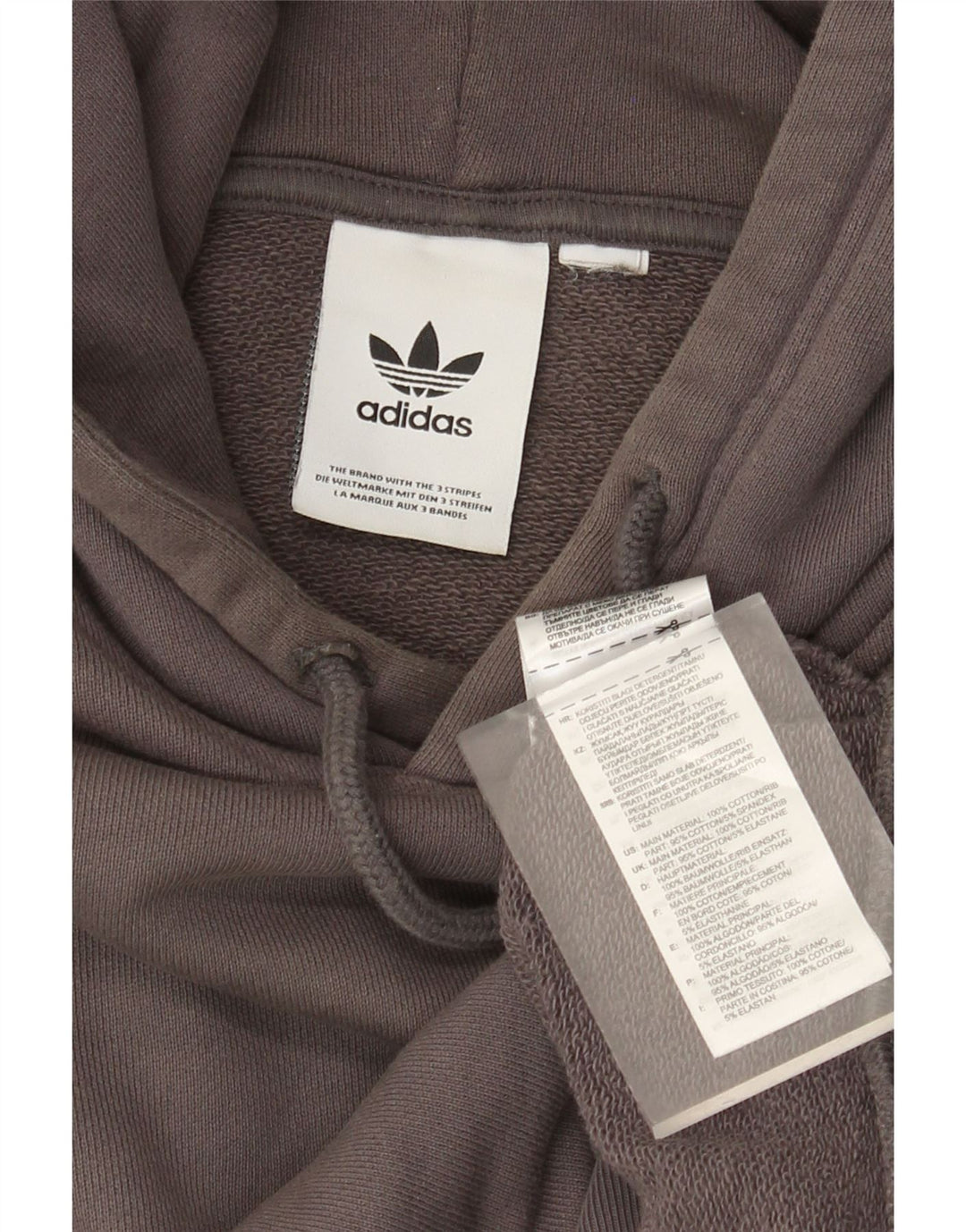 Adidas Herren Kapuzenpullover mittelgraue Baumwolle