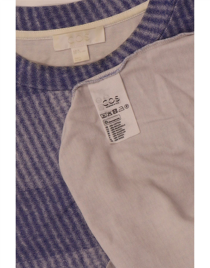 Cos Herren-T-Shirt-Oberteil aus mittelblau karierter Baumwolle
