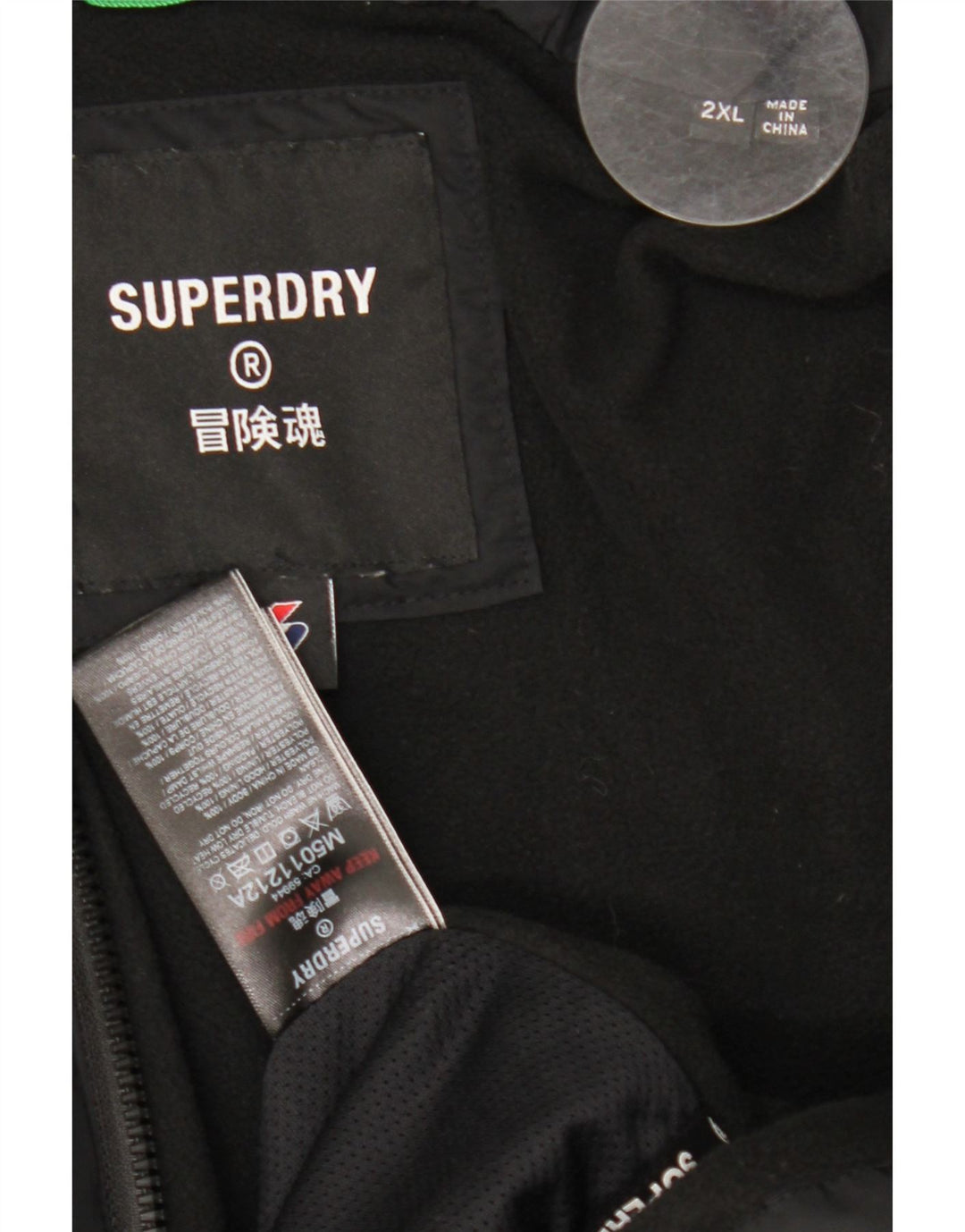 Superdry Herren Wattierte Jacke UK 44 2XL Schwarz Polyester