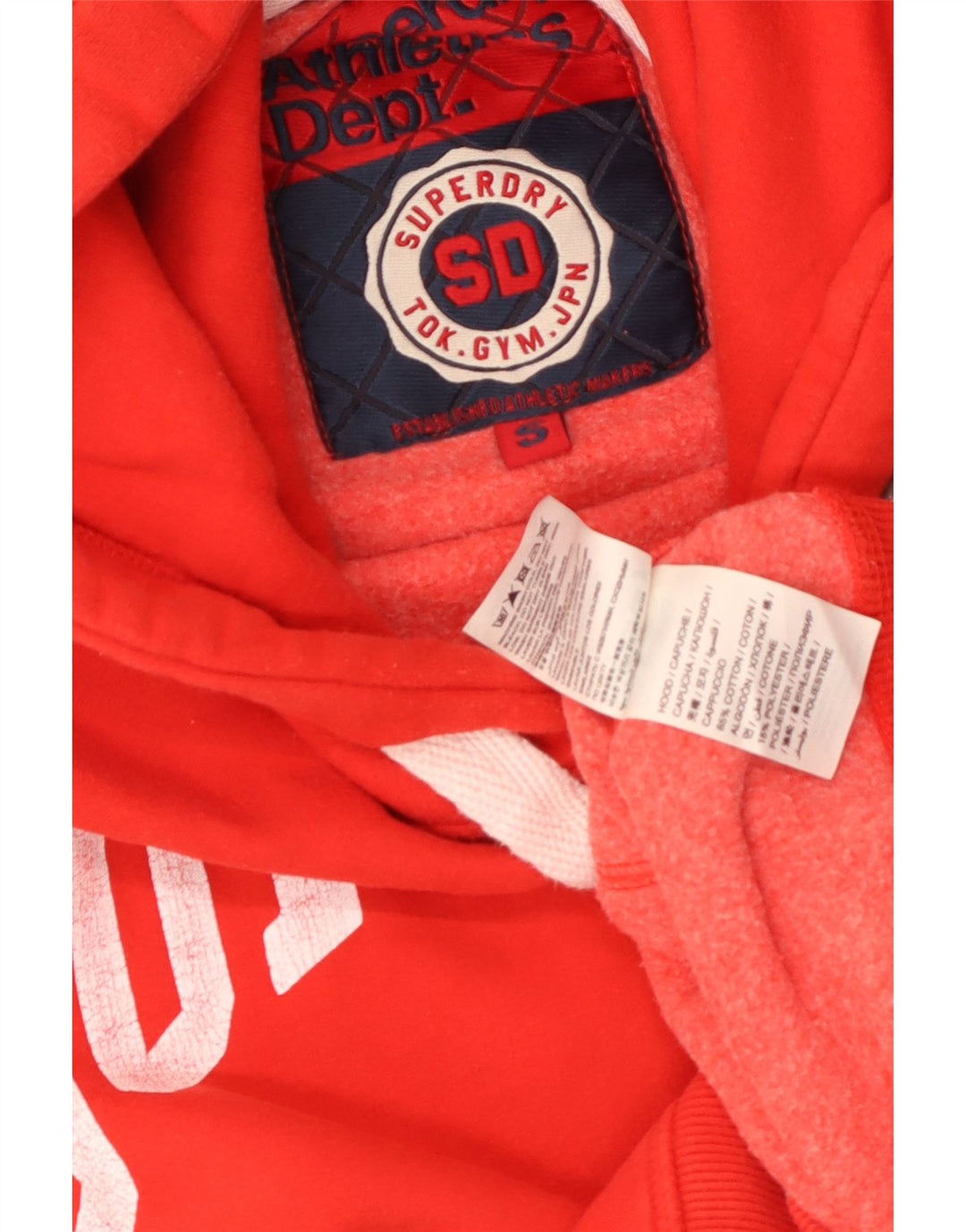 Superdry Herren-Kapuzenpullover mit Grafik, Größe S, Rot, Baumwolle