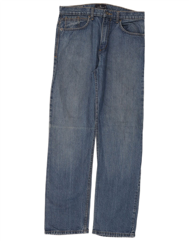 Marks & Spencer Herren Straight Jeans W32 L31 Blaue Baumwolle