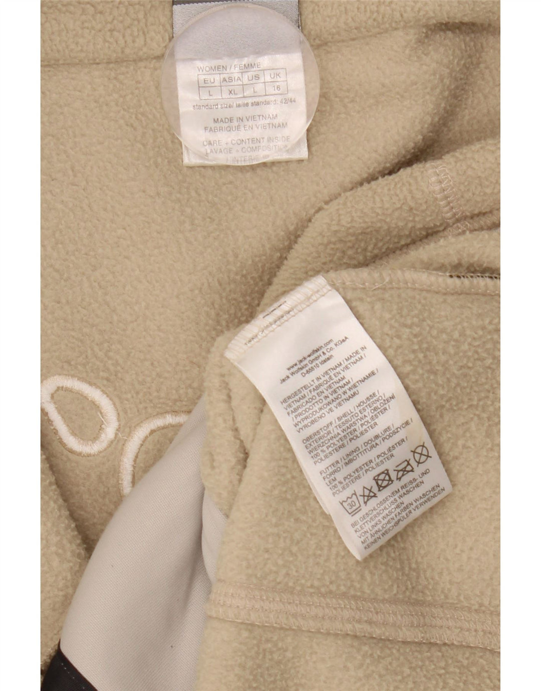 Jack Wolfskin Damen Graphic Liner Fleecejacke UK 16 Large Beige