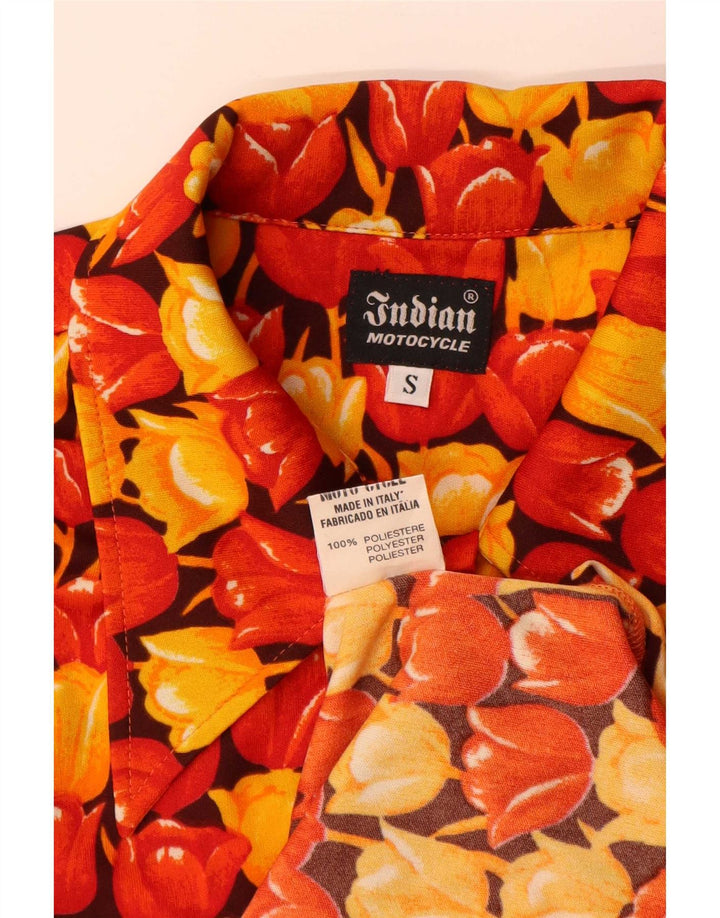Vintage Herren ärmelloses Hemd aus kleinem, mehrfarbigem, floralem Polyester