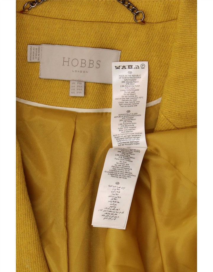 Hobbs Damen Petite Mantel UK 18 XL Gelb Polyester