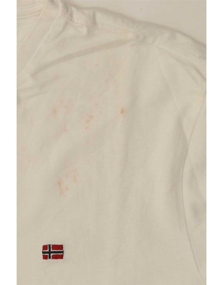 Napapijri Herren Geographic T-Shirt-Oberteil aus mittelweißer Baumwolle
