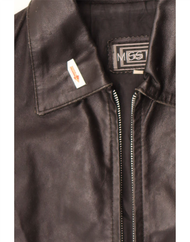 Vintage Damen Lederjacke UK 14 Mittelschwarzes Leder