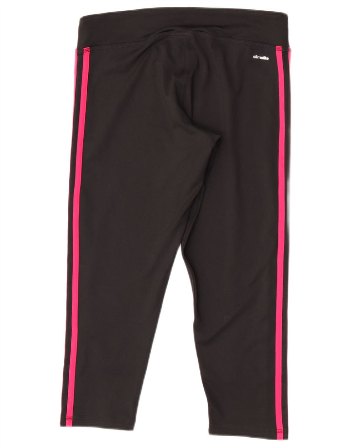 Adidas Damen Climalite Capri Leggings UK 12/14 Medium Schwarz Polyester
