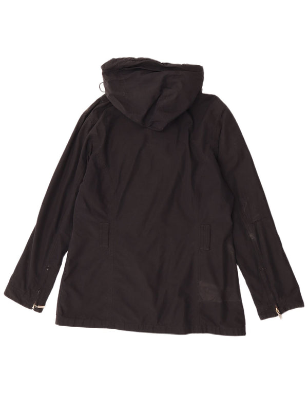 Barbour Damen-Regenjacke mit Kapuze, UK 14, große schwarze Baumwolle