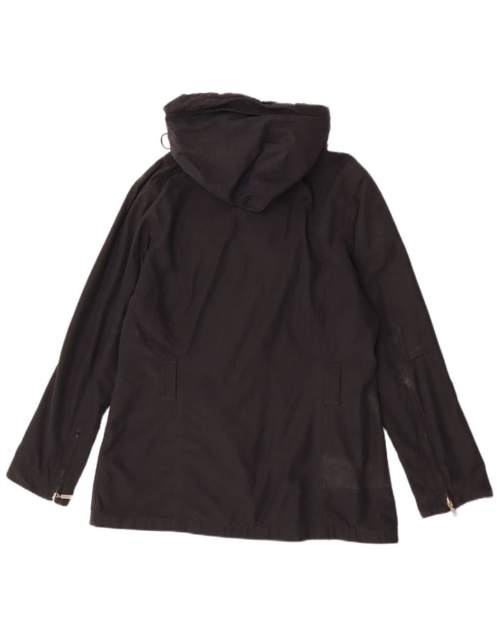 Barbour Damen-Regenjacke mit Kapuze, UK 14, große schwarze Baumwolle