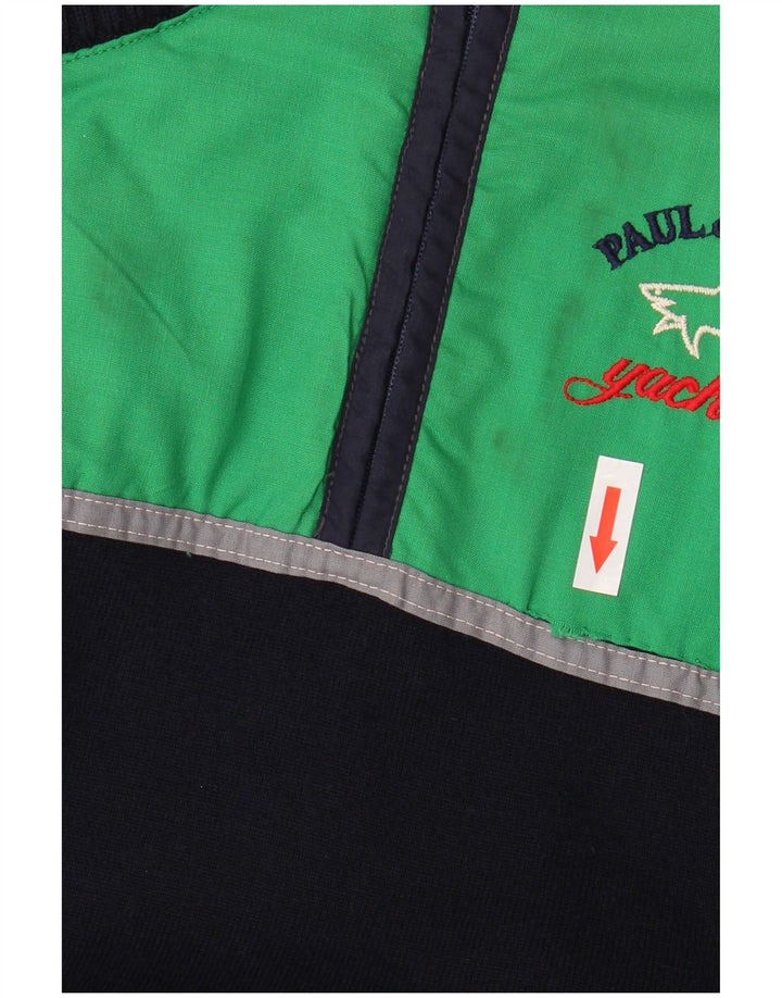 Paul & Shark Herren-Pullover mit Reißverschluss am Hals, mittlere marineblaue Schurwolle